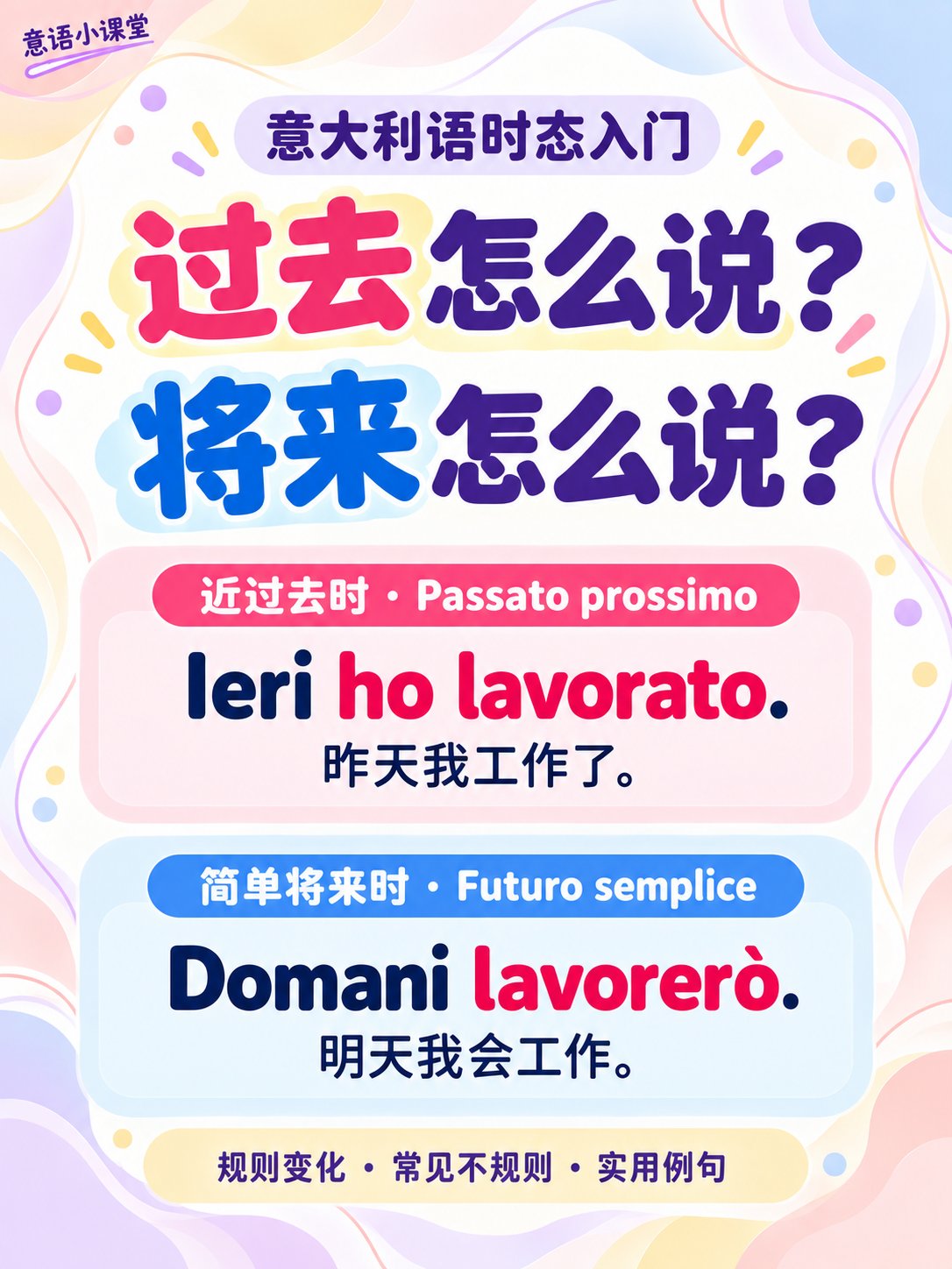 过去时和将来时怎么说？
