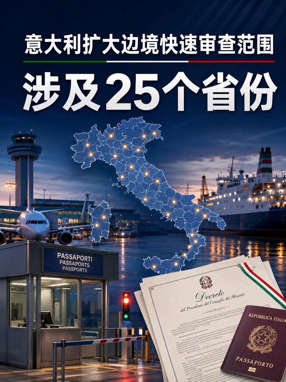 意大利新增25个边境快速审查地区，庇护申请可能加速处理