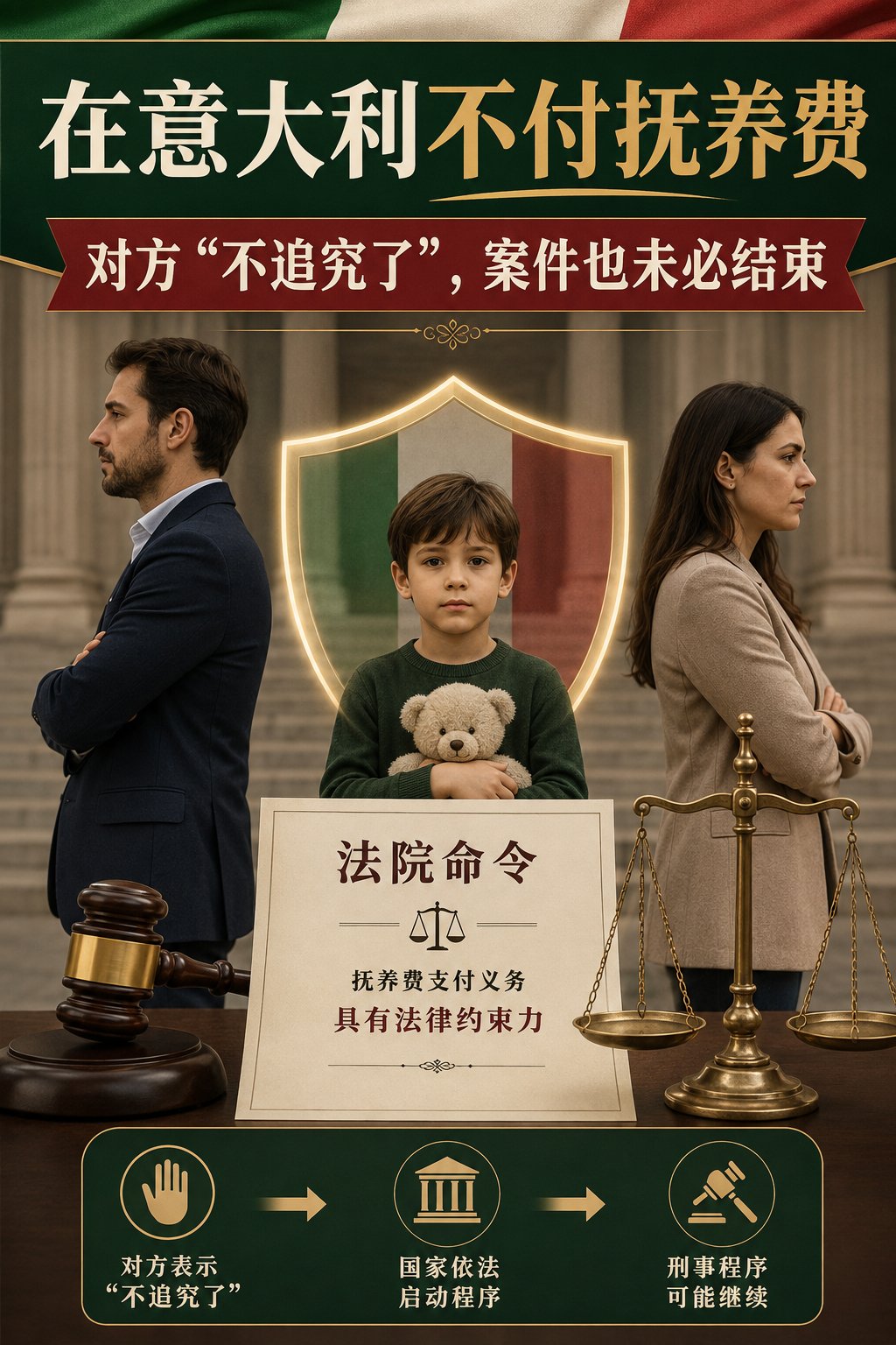 意大利宪法法院明确：拖欠抚养费，即使对方不再追究，司法程序仍可能继续