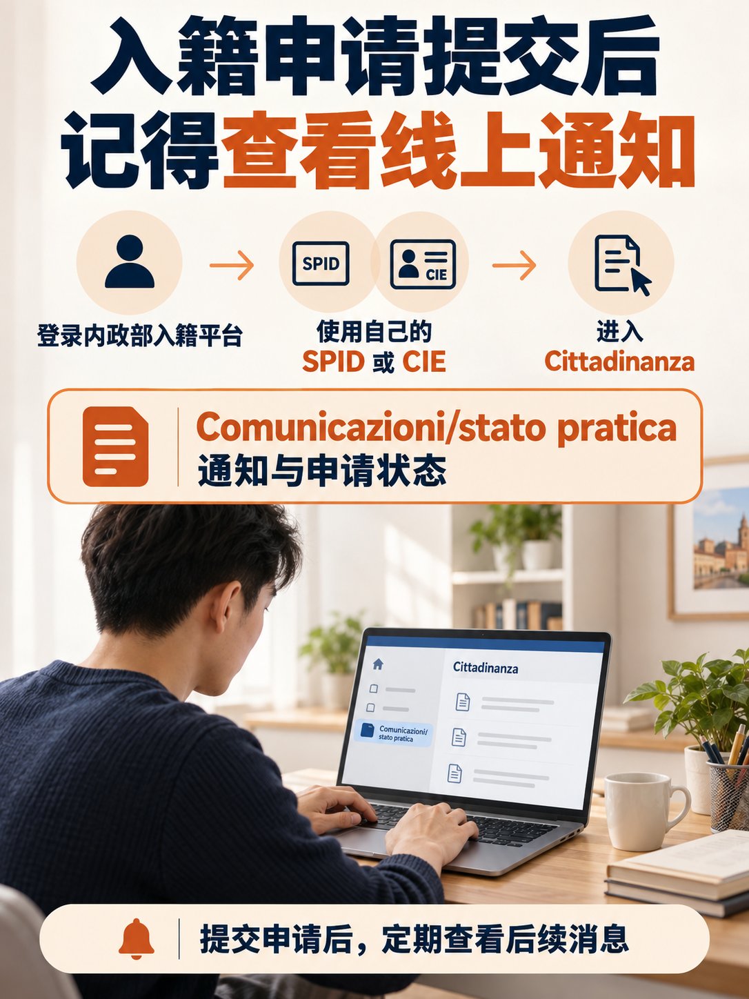 入籍申请提交后，记得查看线上通知