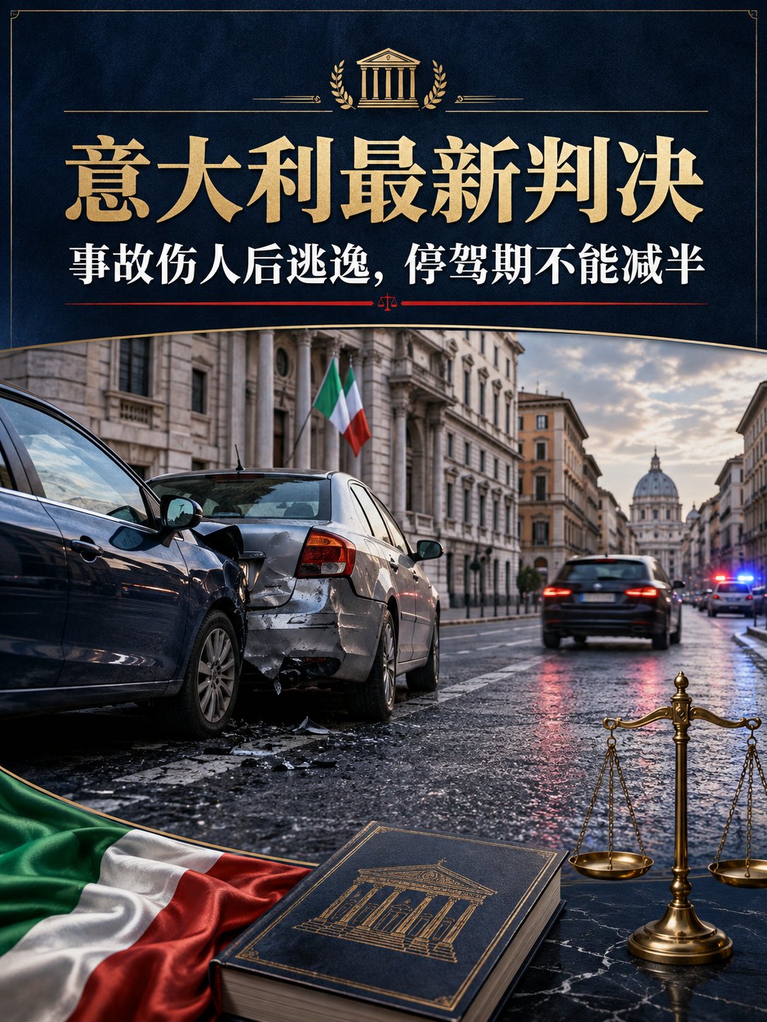 意大利最新判决：事故伤人后逃逸，停驾期不能减半