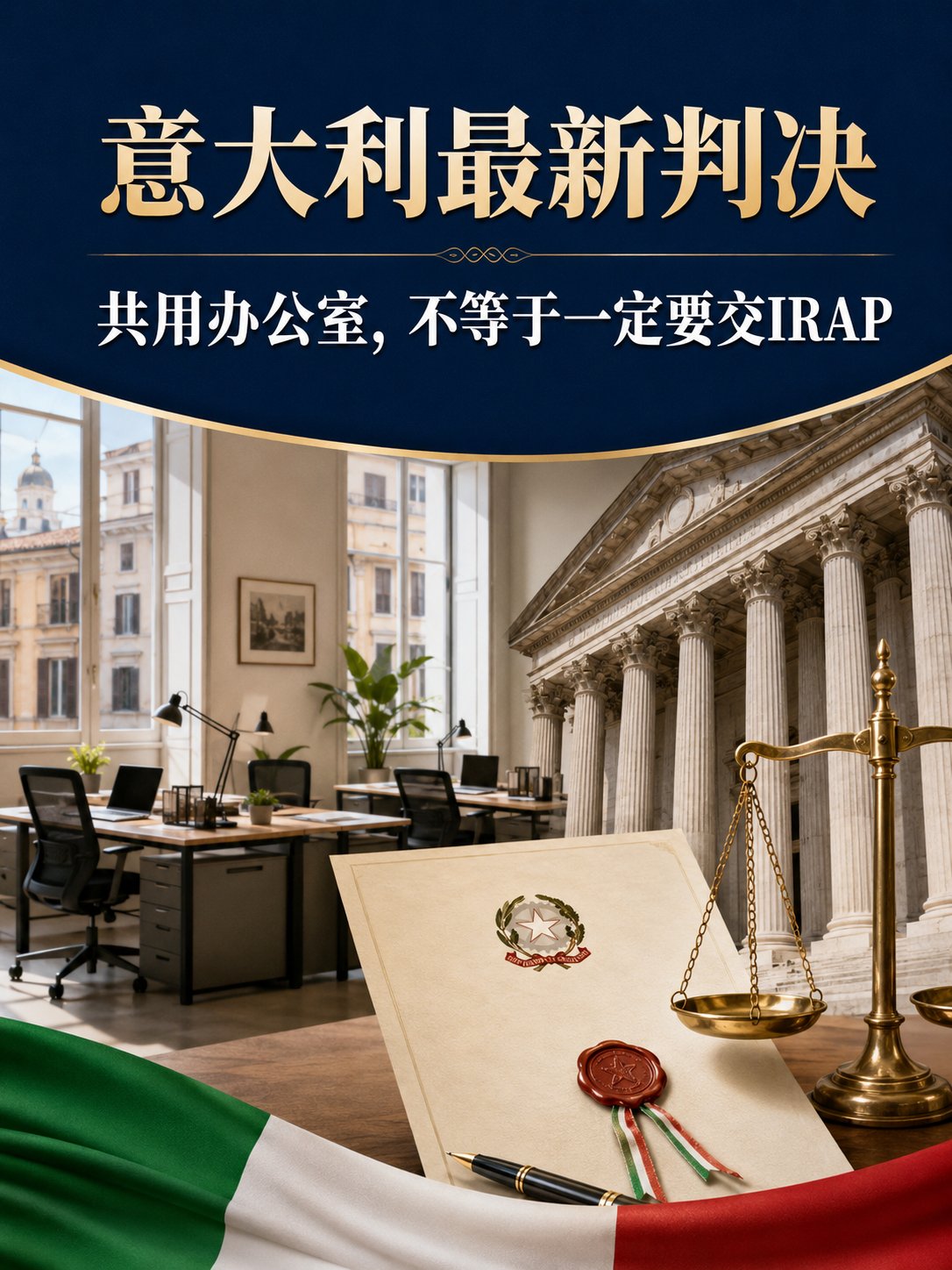 意大利最新判决：共用办公室，不等于一定要交IRAP