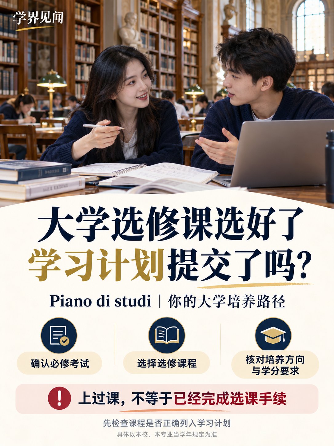 大学选修课选好了，为什么还要提交“学习计划”？