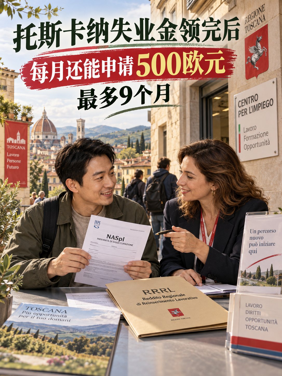 托斯卡纳失业金领完后，每月还能申请500欧元