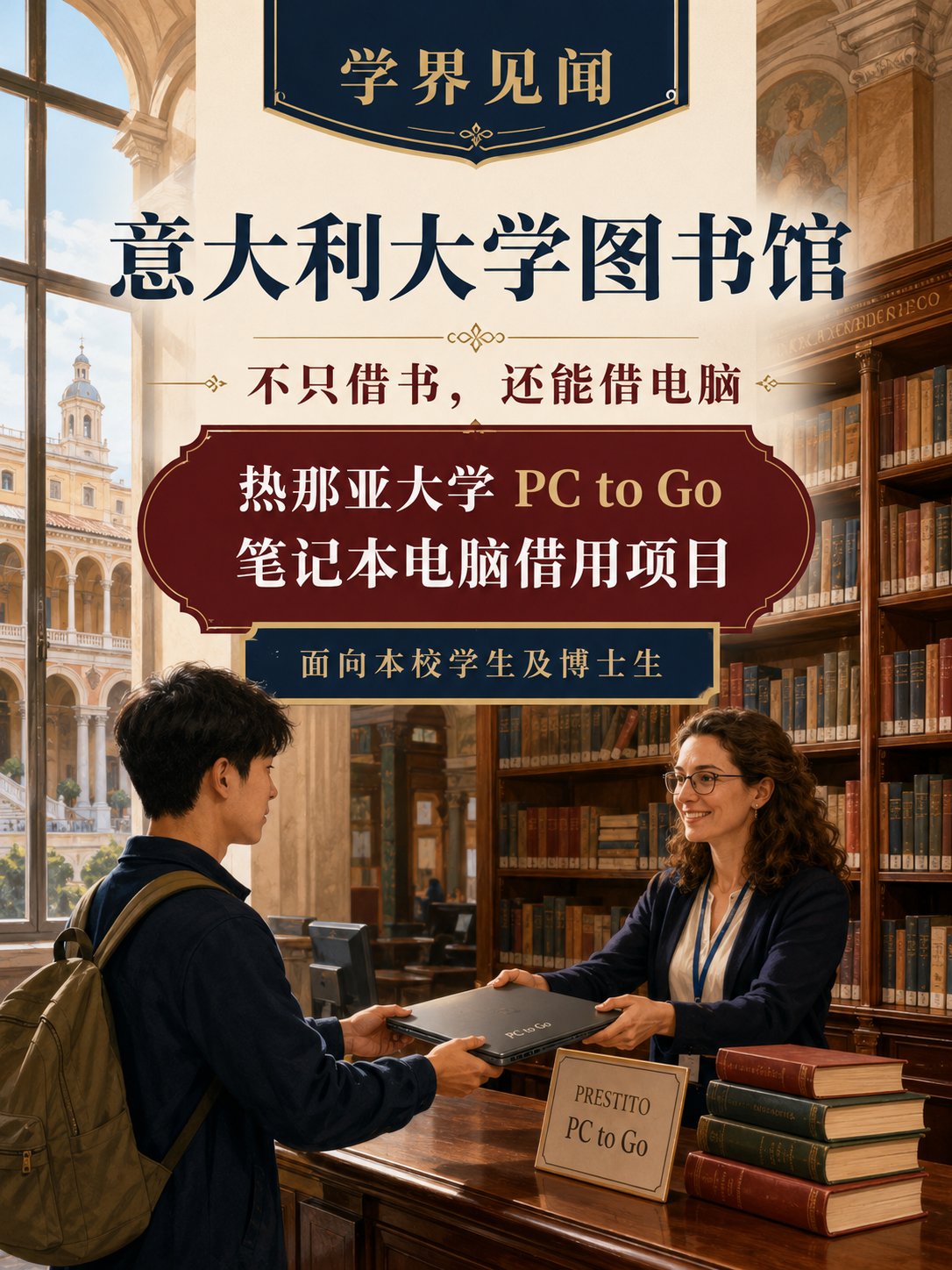 意大利大学图书馆，不只借书，还能借电脑