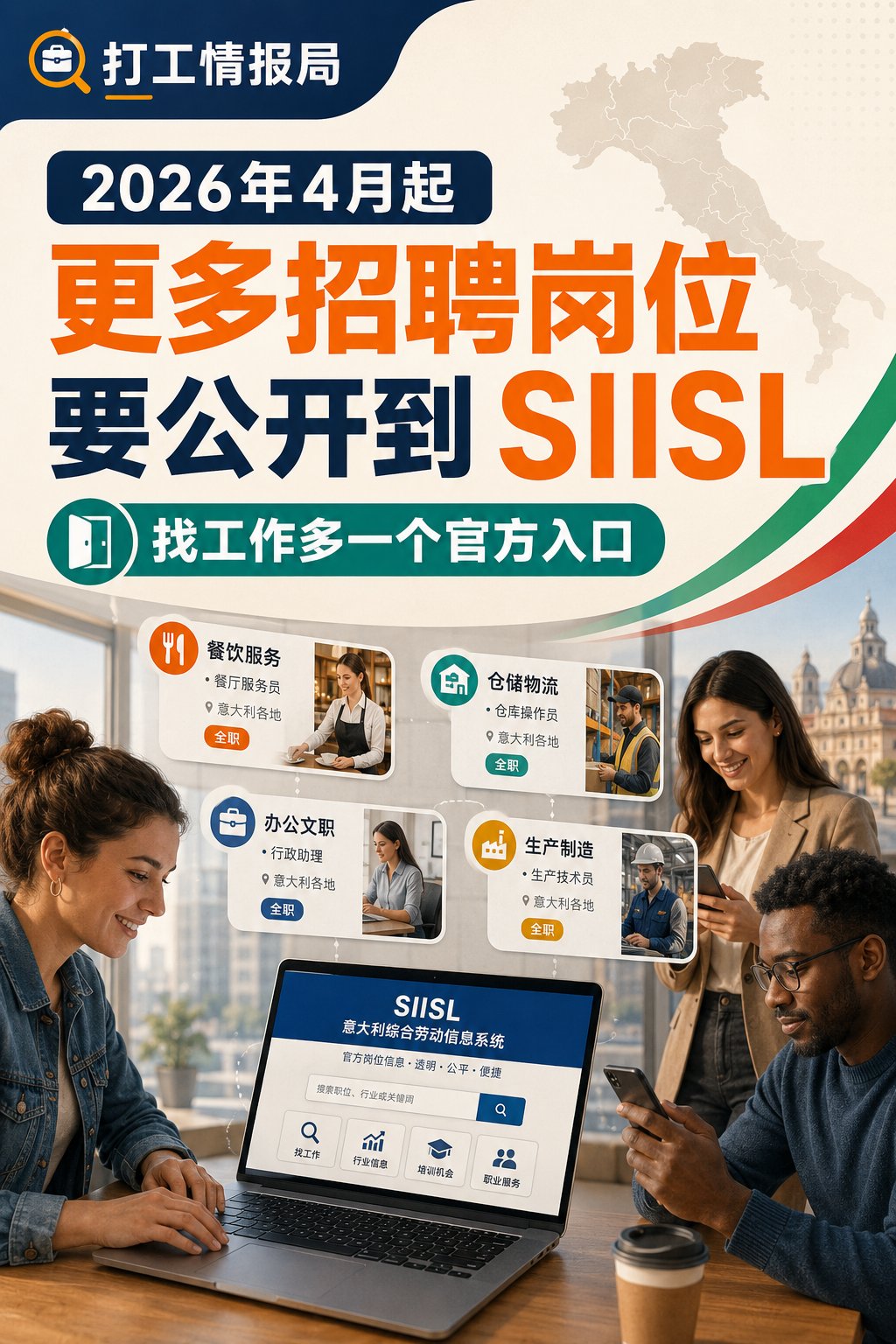 2026年4月起，更多意大利招聘岗位要公开到SIISL