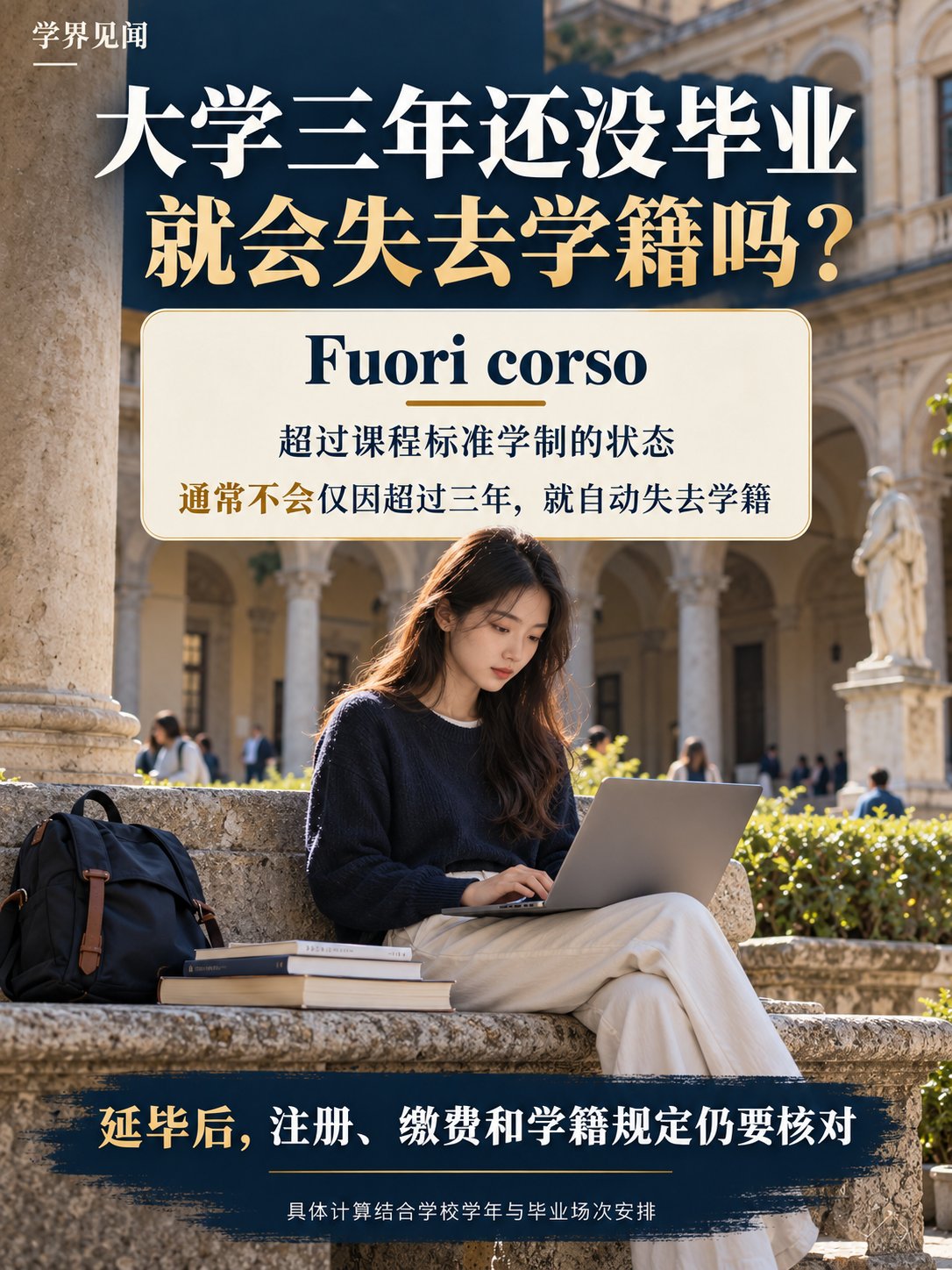 大学三年还没毕业，变成fuori corso就会失去学籍吗？
