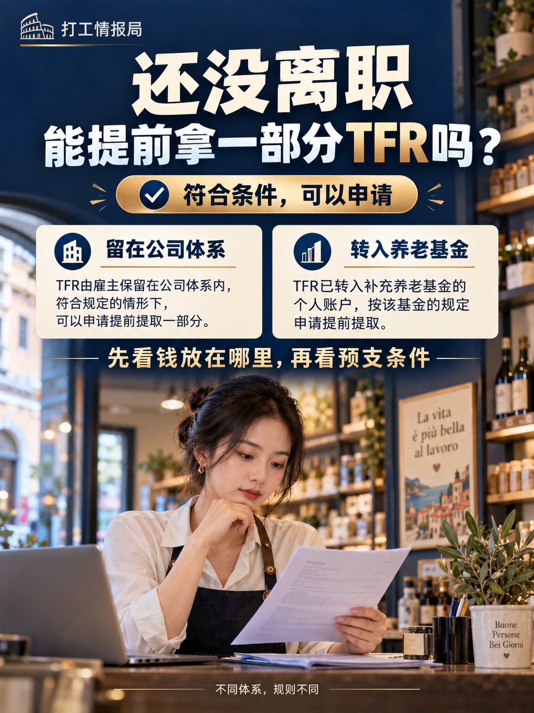 还没离职，能提前拿一部分TFR吗？