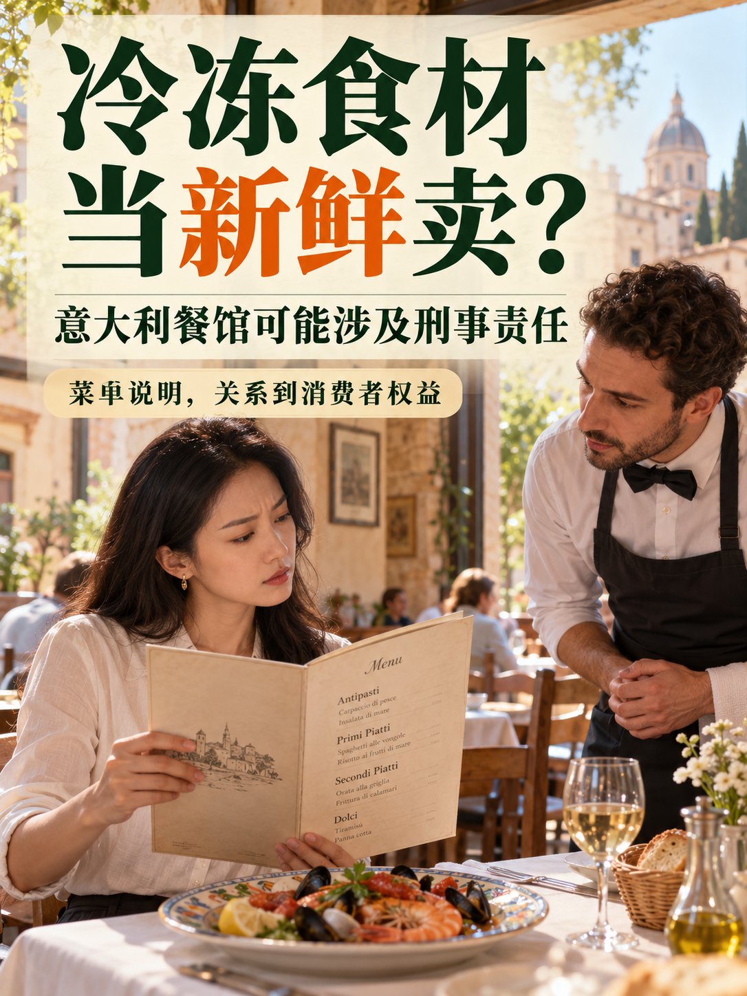 餐馆把冷冻食材当新鲜卖，可能构成犯罪