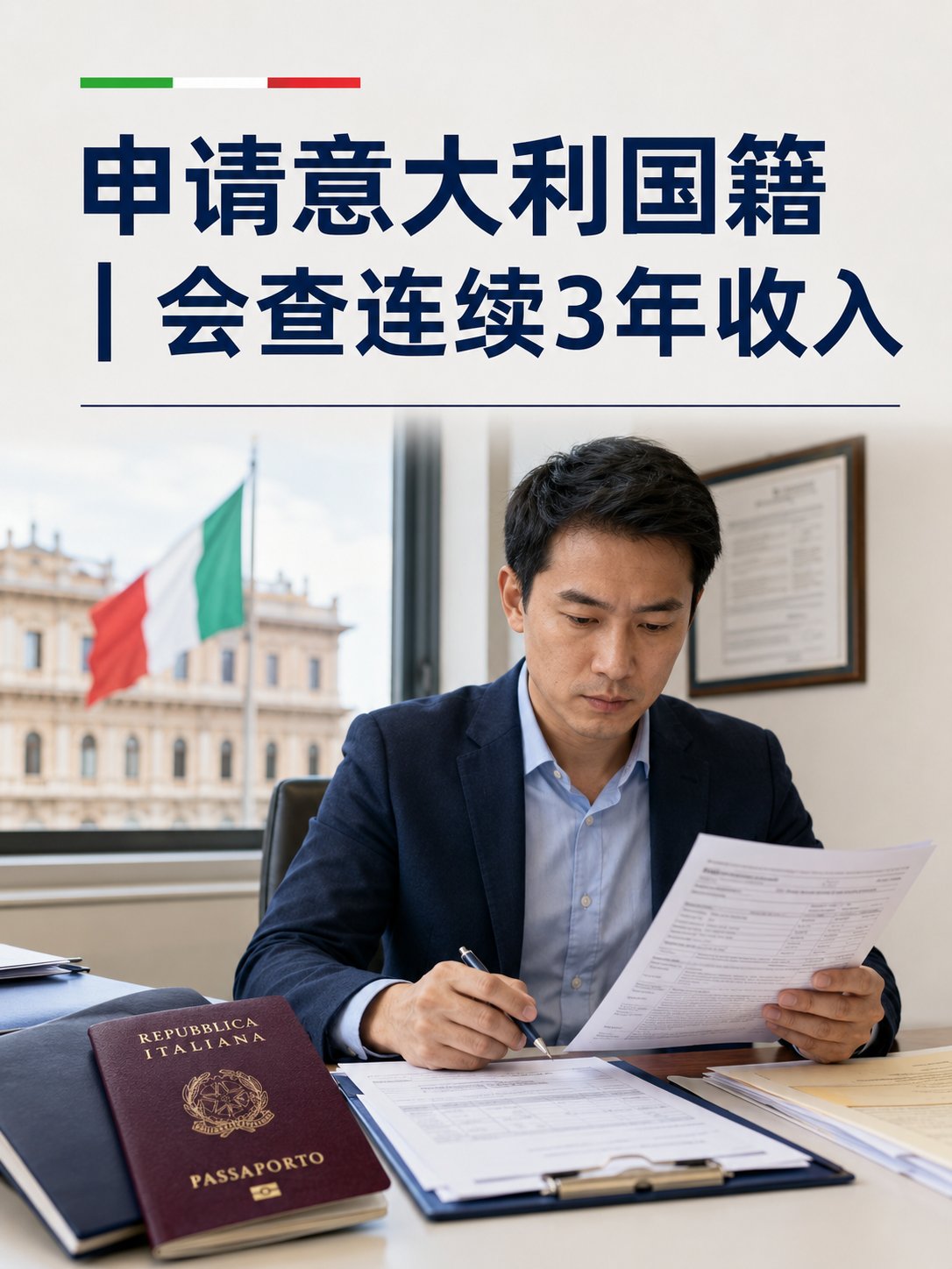 申请意大利国籍，不是提交时工资够就行！会审查连续3年的收入