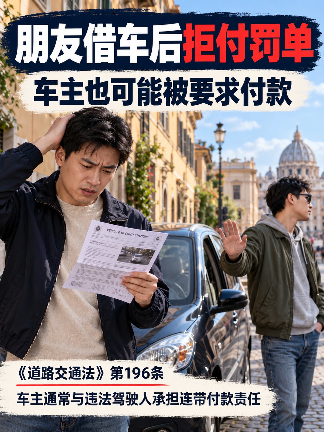 朋友借车后拒付罚单，车主也可能要承担