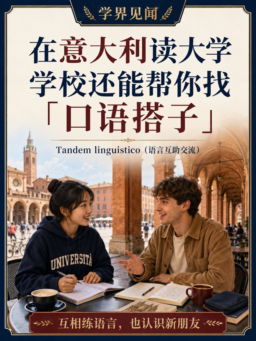 在意大利读大学，学校还能帮你找“口语搭子”