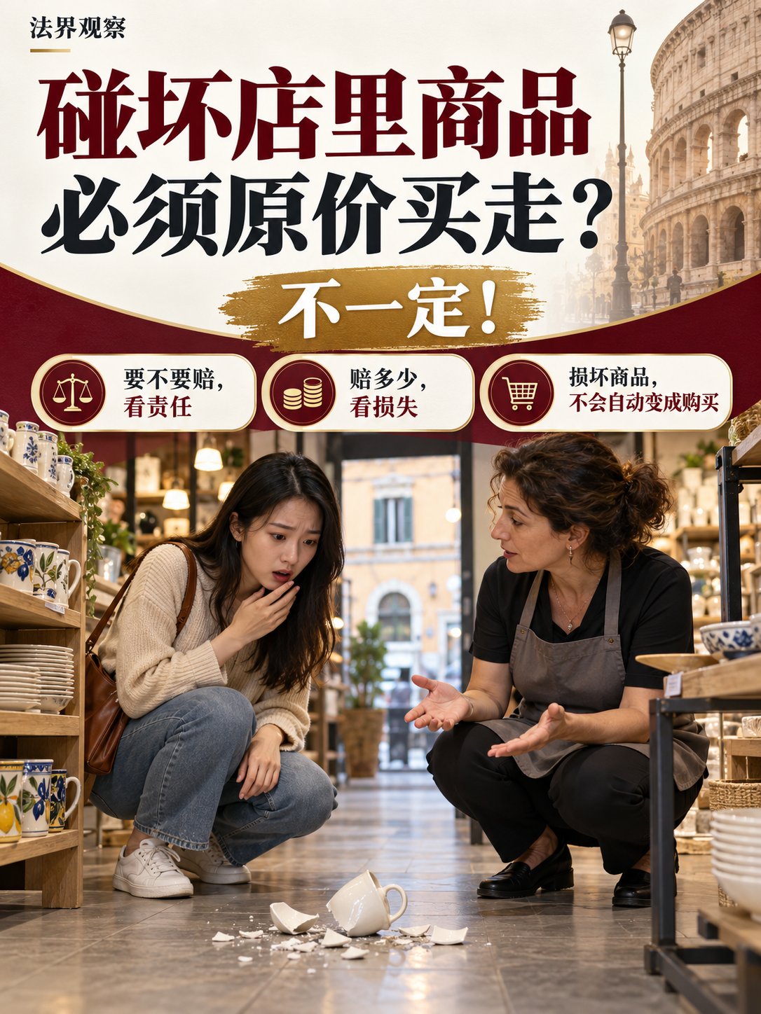 在意大利，碰坏店里商品，就必须按原价买走吗？