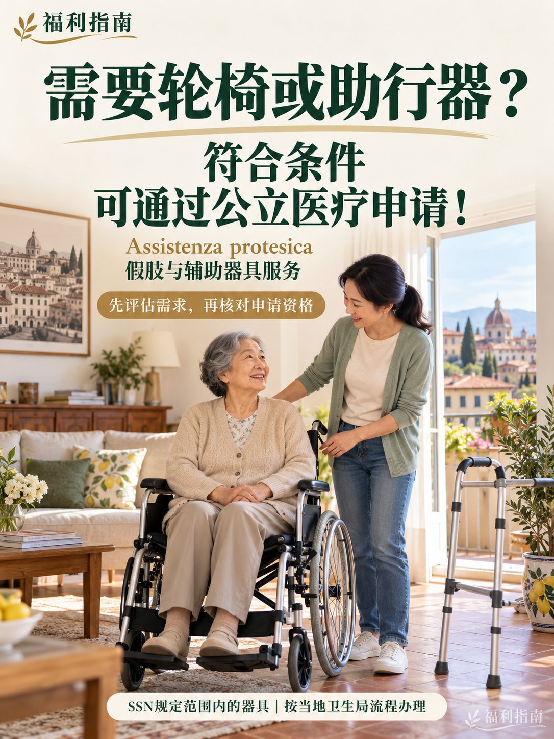 需要轮椅或助行器？符合条件，可以通过公立医疗申请！