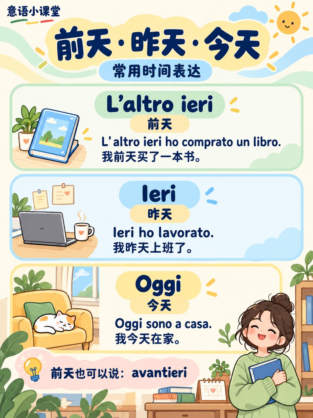 “今天、昨天、明天、后天”，意大利语这8个时间表达先记住！