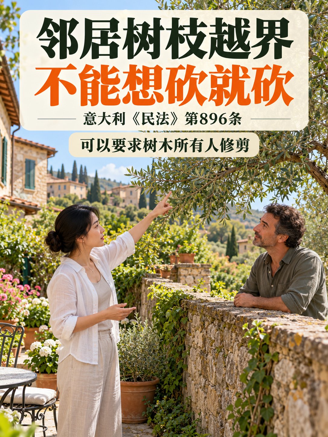 邻居树枝伸进院子，在意大利不能想砍就砍