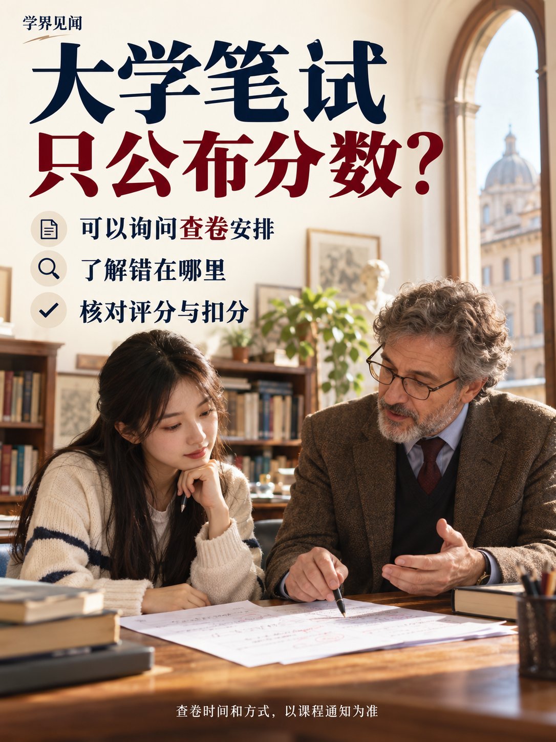 大学笔试只公布分数，能申请看自己的试卷吗？