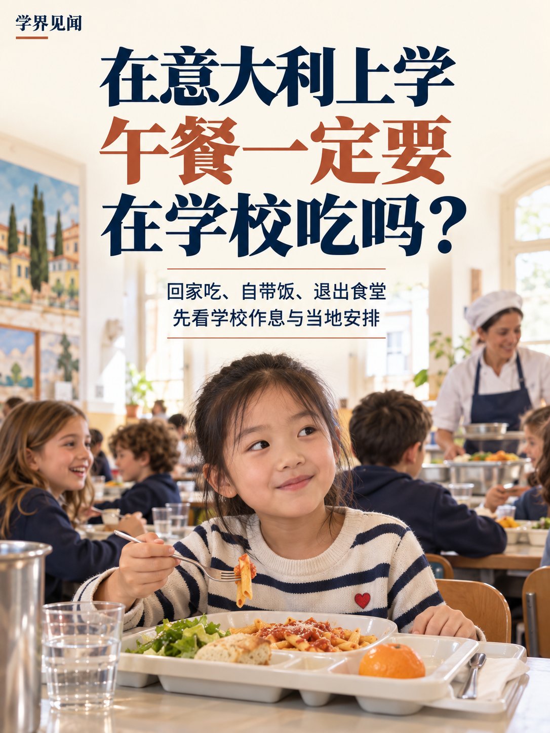 在意大利上学，午餐一定要在学校吃吗？