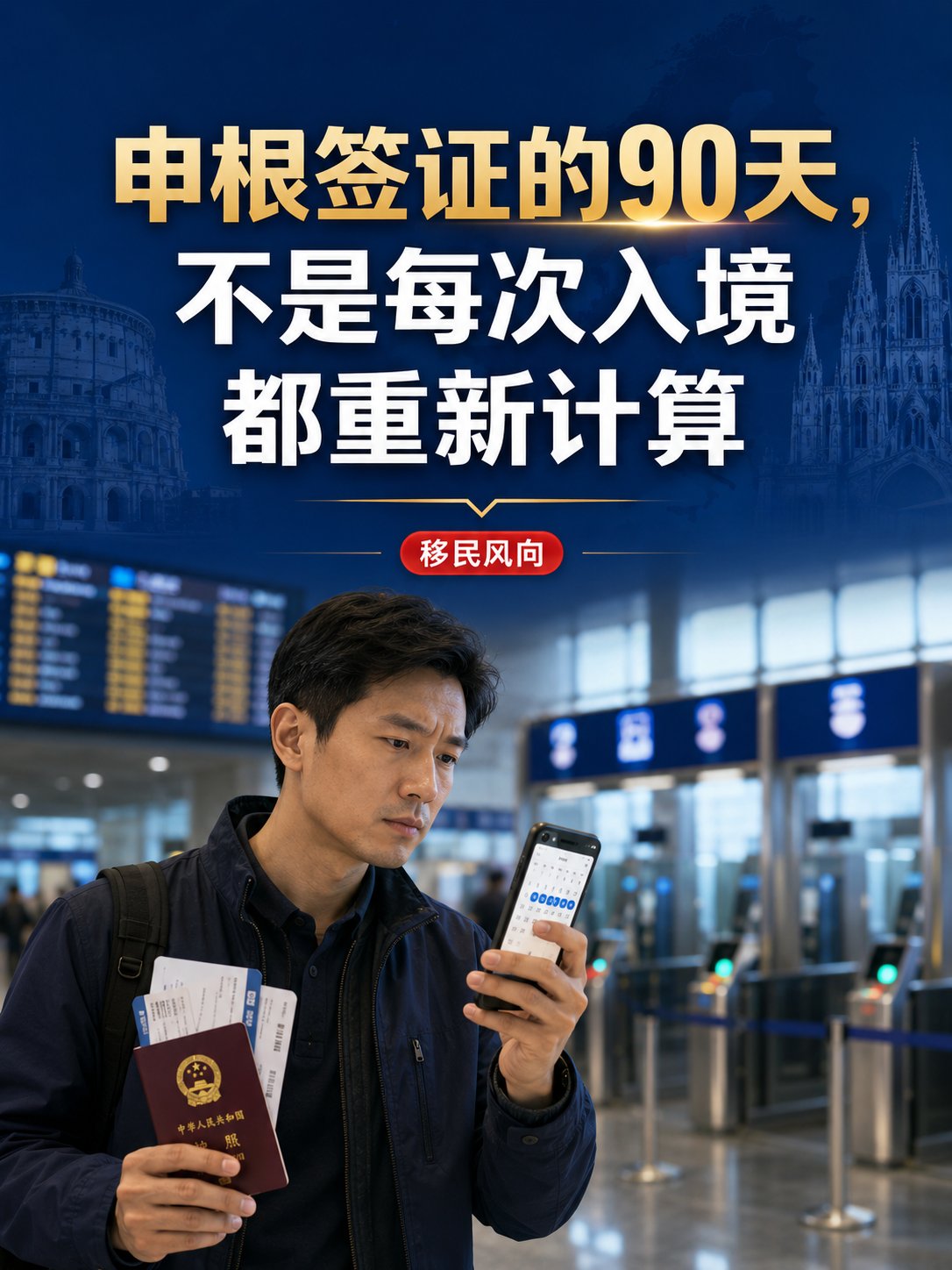 申根签证的90天，不是每次入境都重新计算