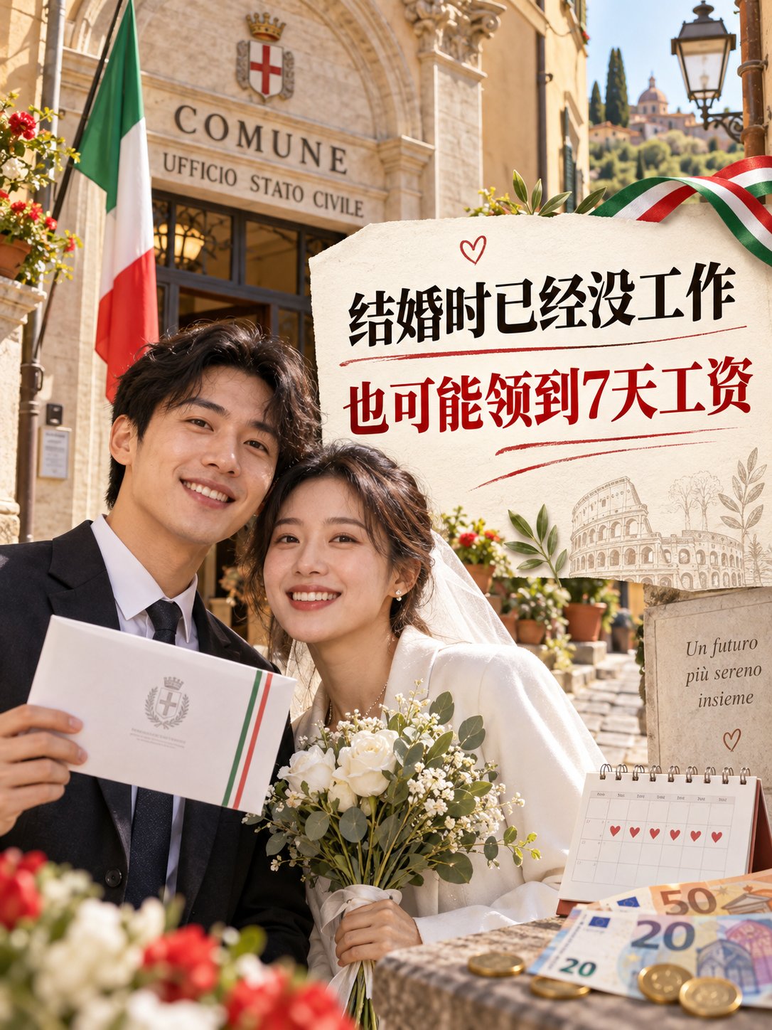 结婚时已经没工作，也可能领到7天工资