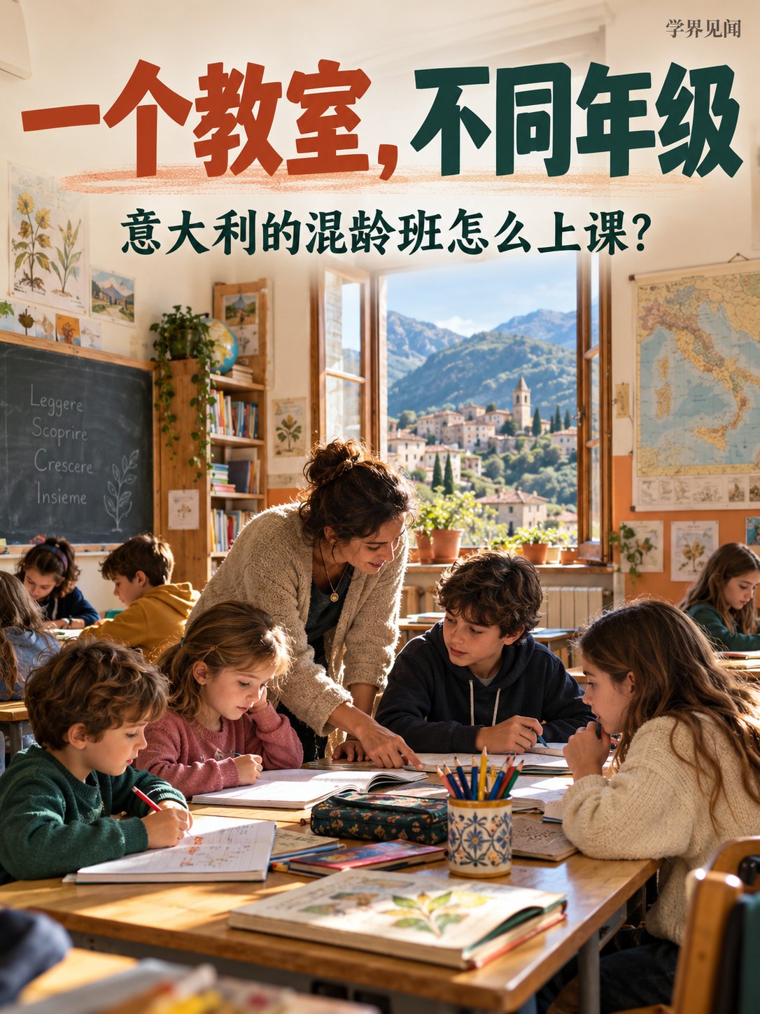 一个教室坐着不同年级，老师怎么上课？