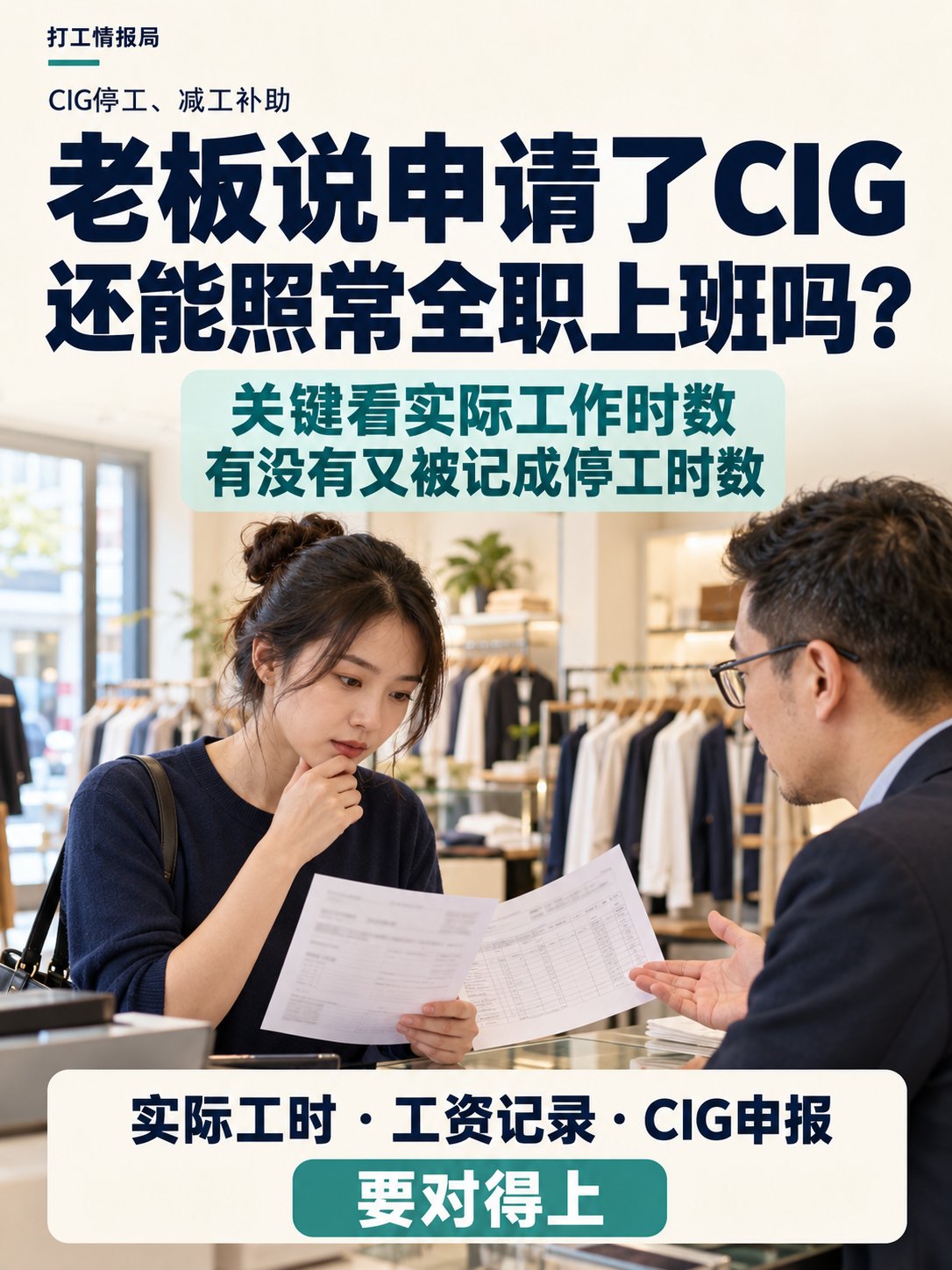 老板说申请了CIG，还能让你照常全职上班吗？