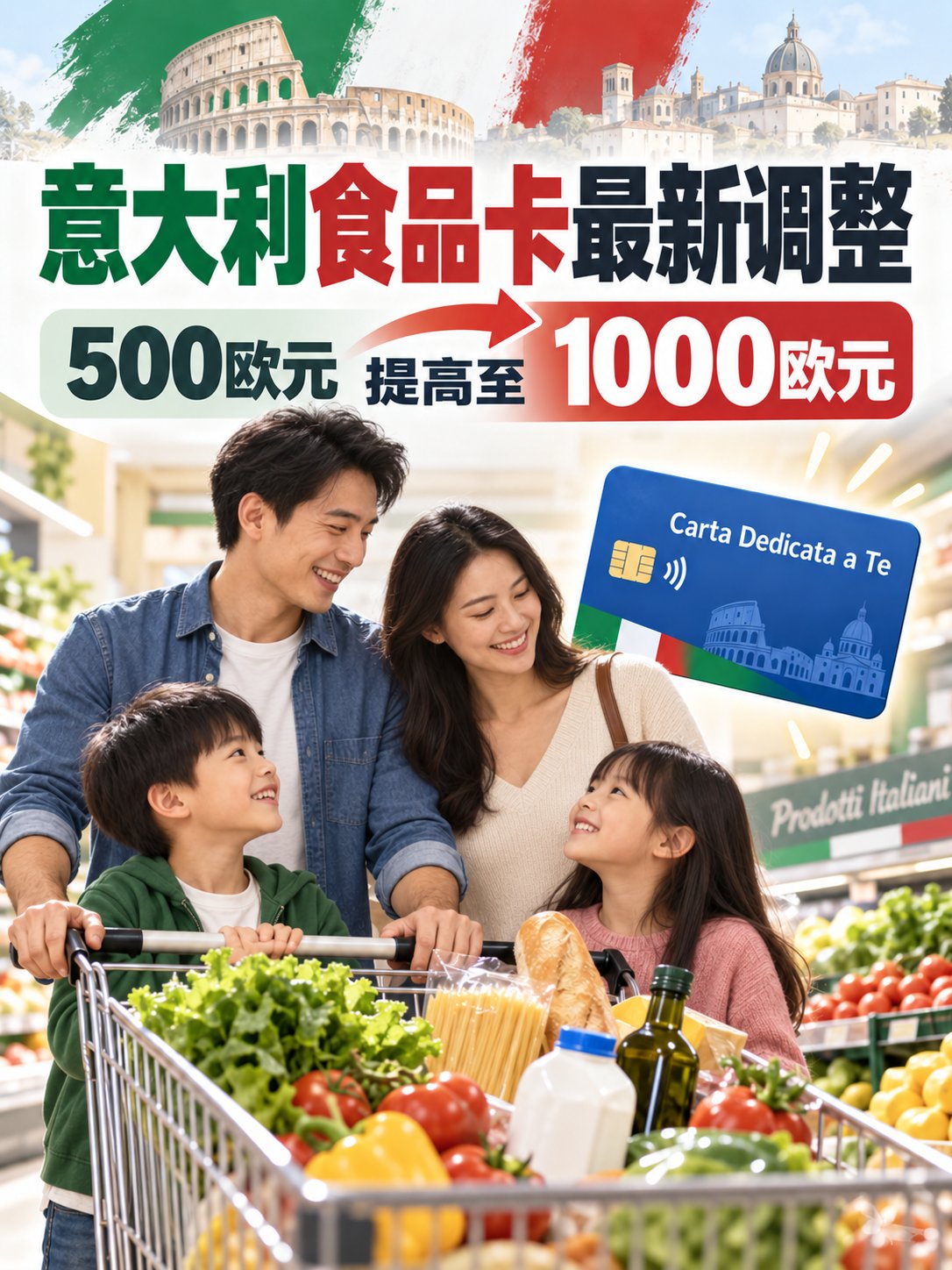 食品卡最新调整：500欧元提高至1000欧元