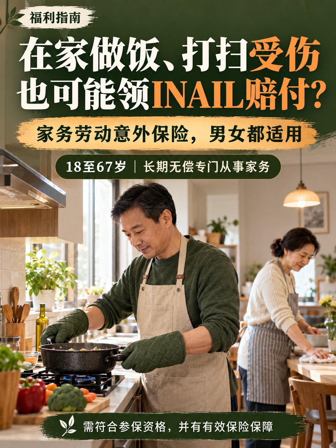 在家做饭、打扫受伤，也可能领INAIL赔付？