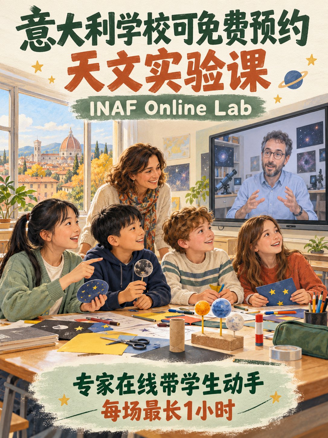 学校可免费预约天文实验课，专家在线带学生动手