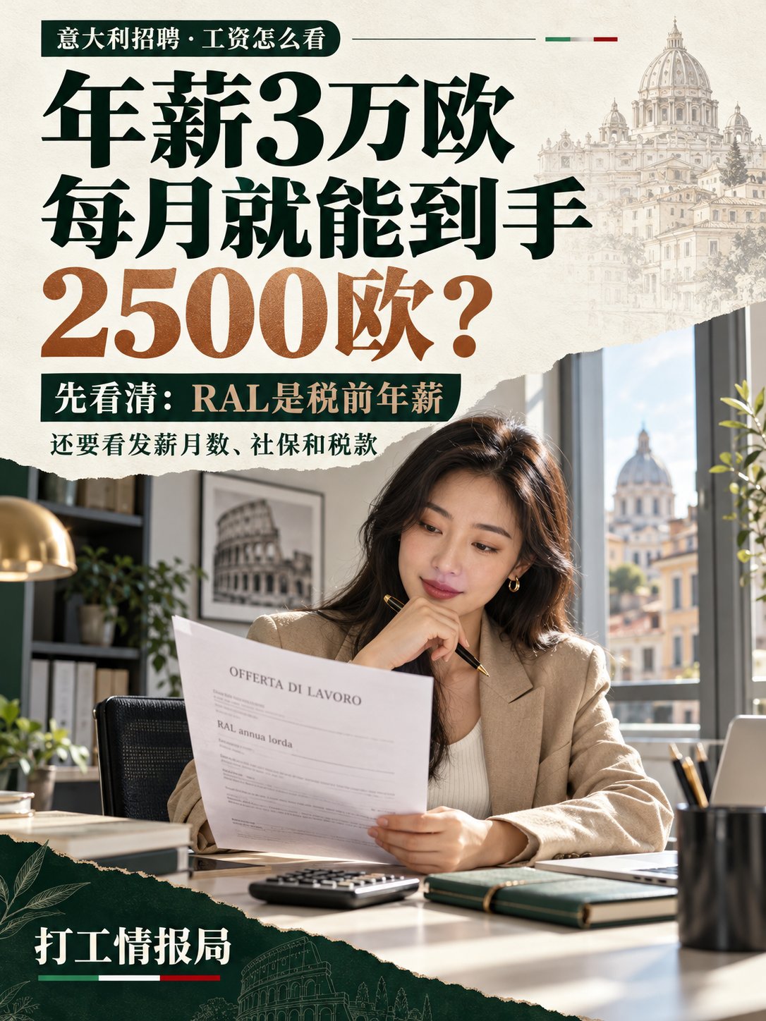 招聘写年薪3万欧，为什么不等于每月到手2500欧？