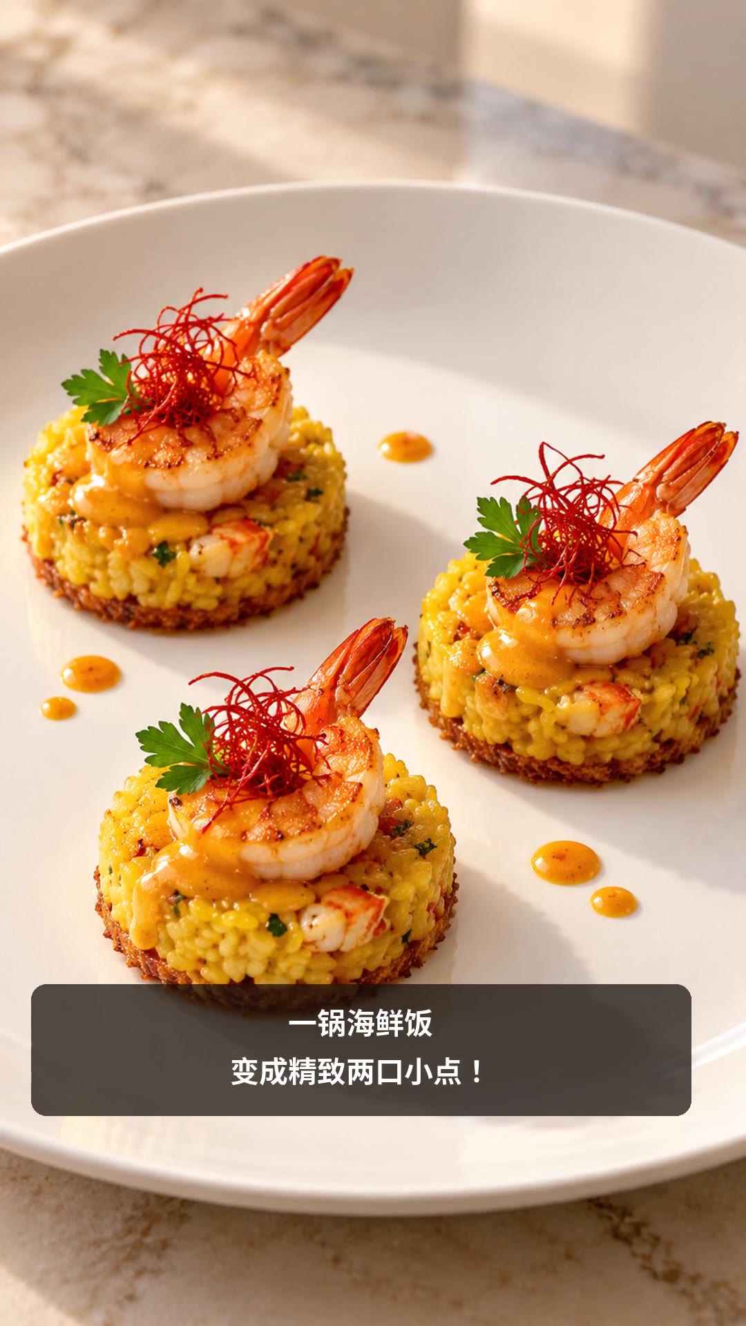 把西班牙海鲜饭做成两口小点！脆底是关键