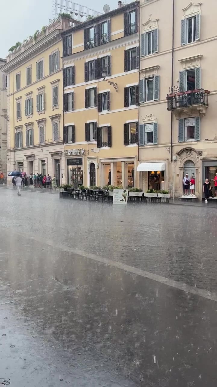 罗马假日，要放假就得下雨，游客太多了