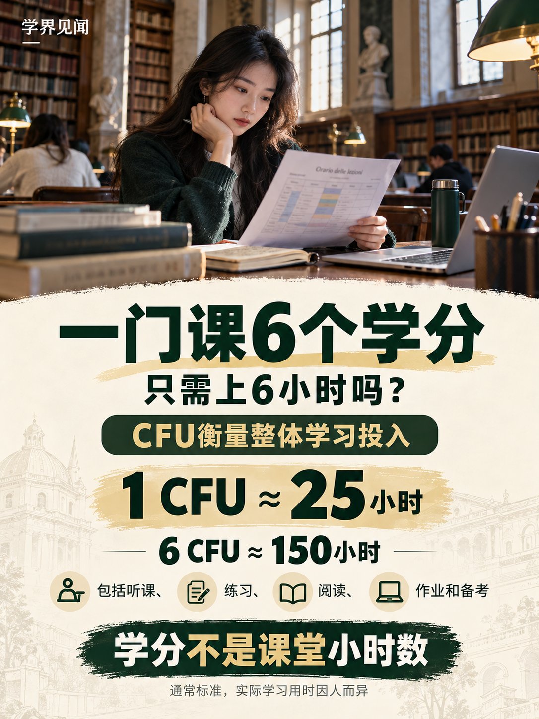 一门课6个学分，真的只需要上6小时吗？