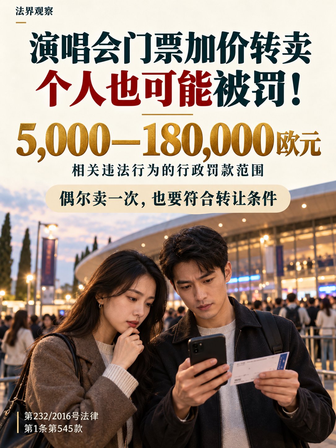 演唱会门票加价转卖，个人也可能被罚！