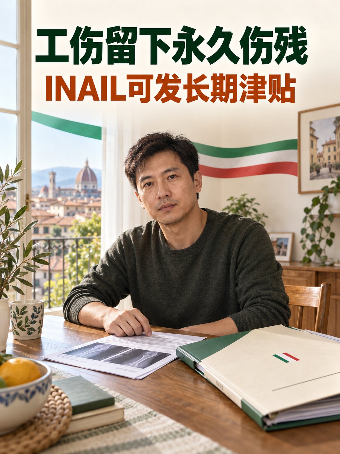 工伤留下永久伤残，INAIL可按月发放长期津贴