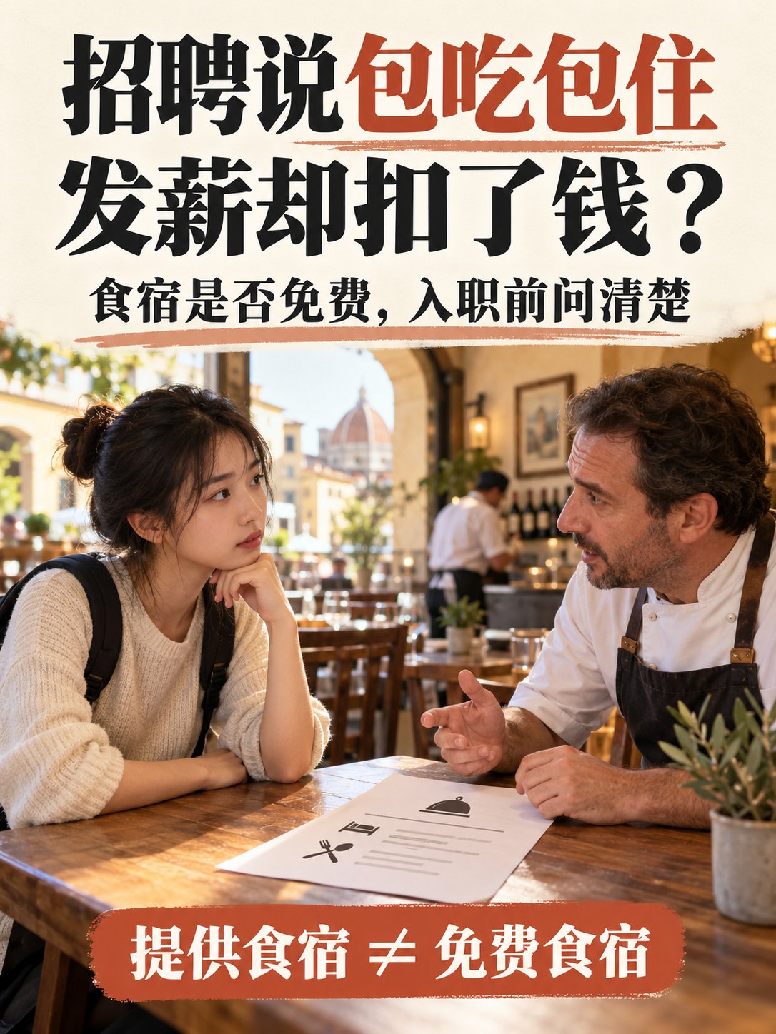 招聘说“包吃包住”，入职后却开始扣钱