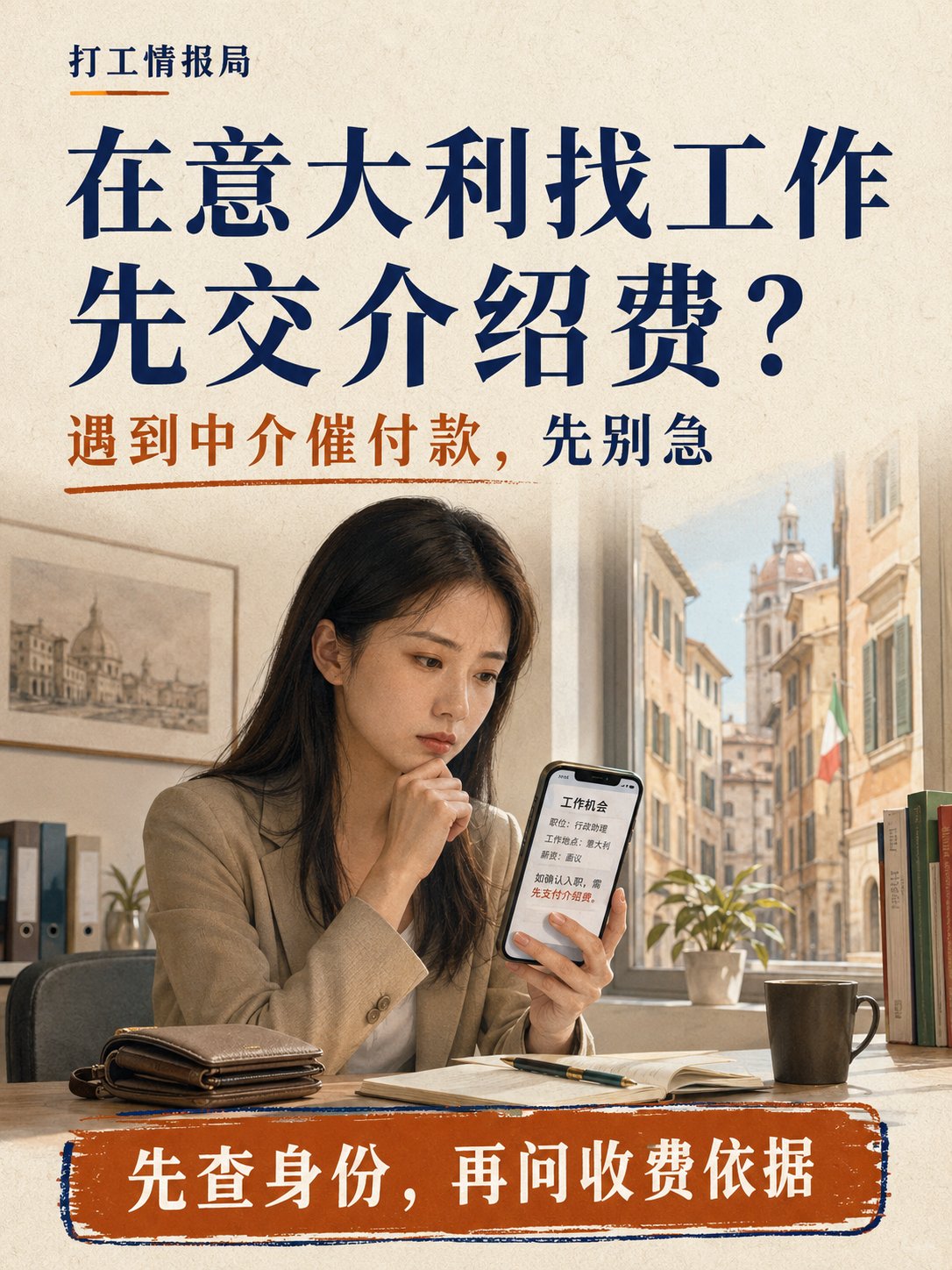 在意大利找工作，中介让你先交介绍费？