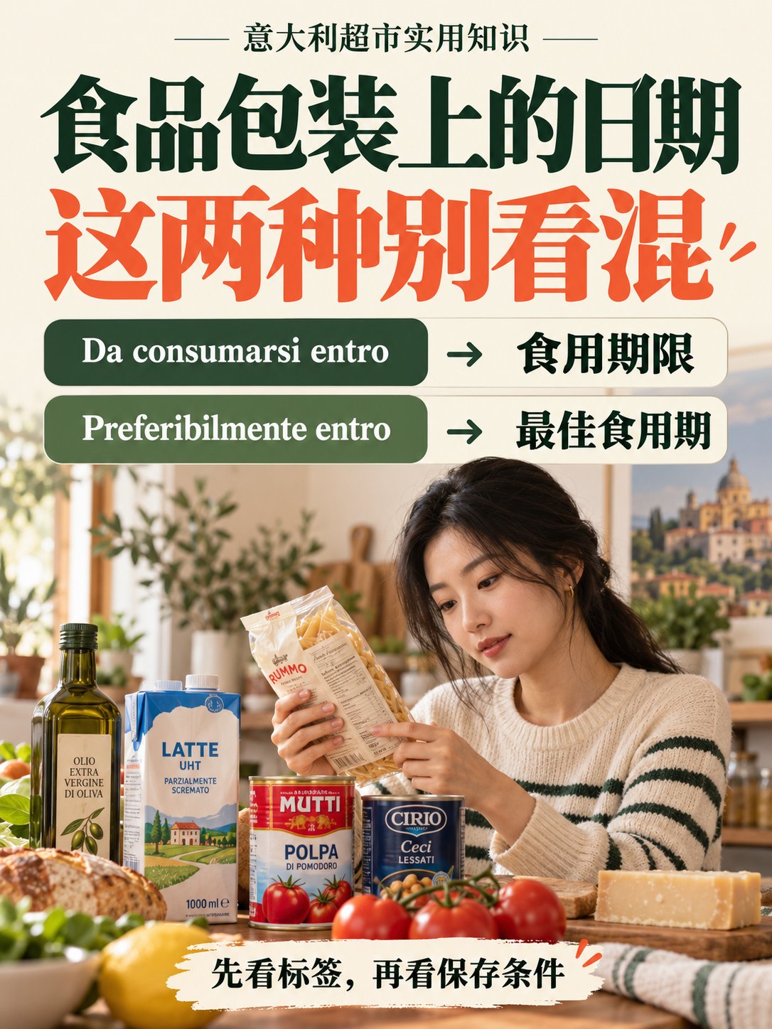 意大利超市买东西，日期前多了这个词，意思真不一样🛒