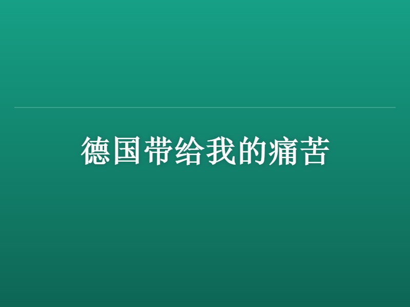 德国带给我的痛苦