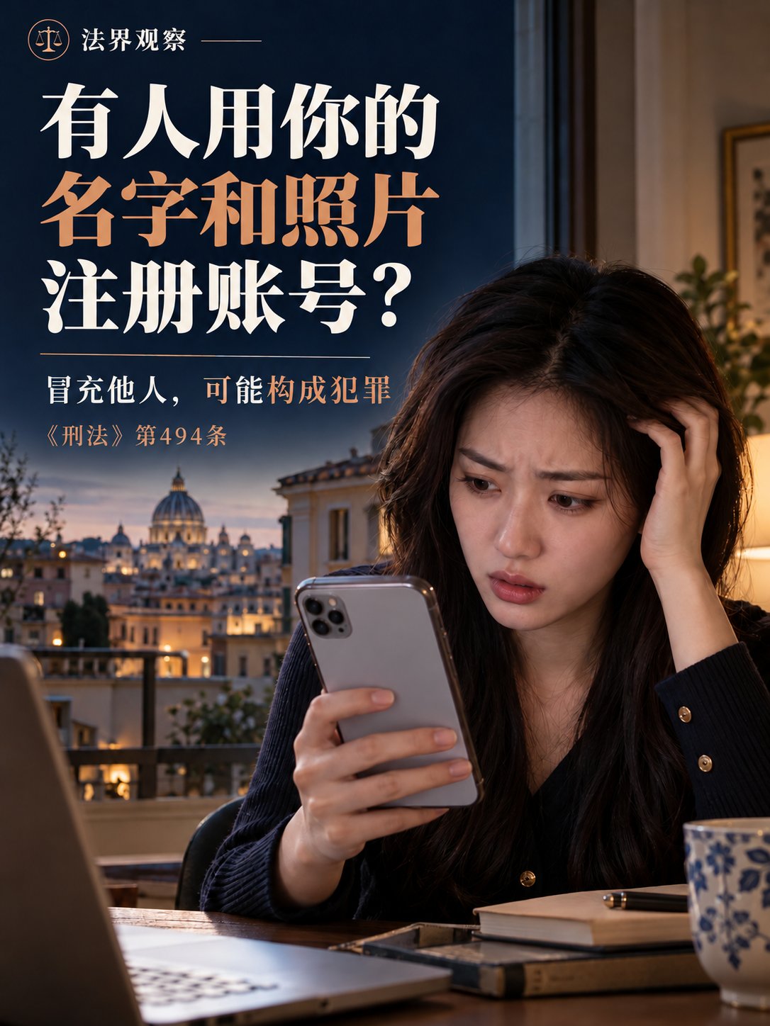 有人用你的名字和照片注册账号，可能构成犯罪