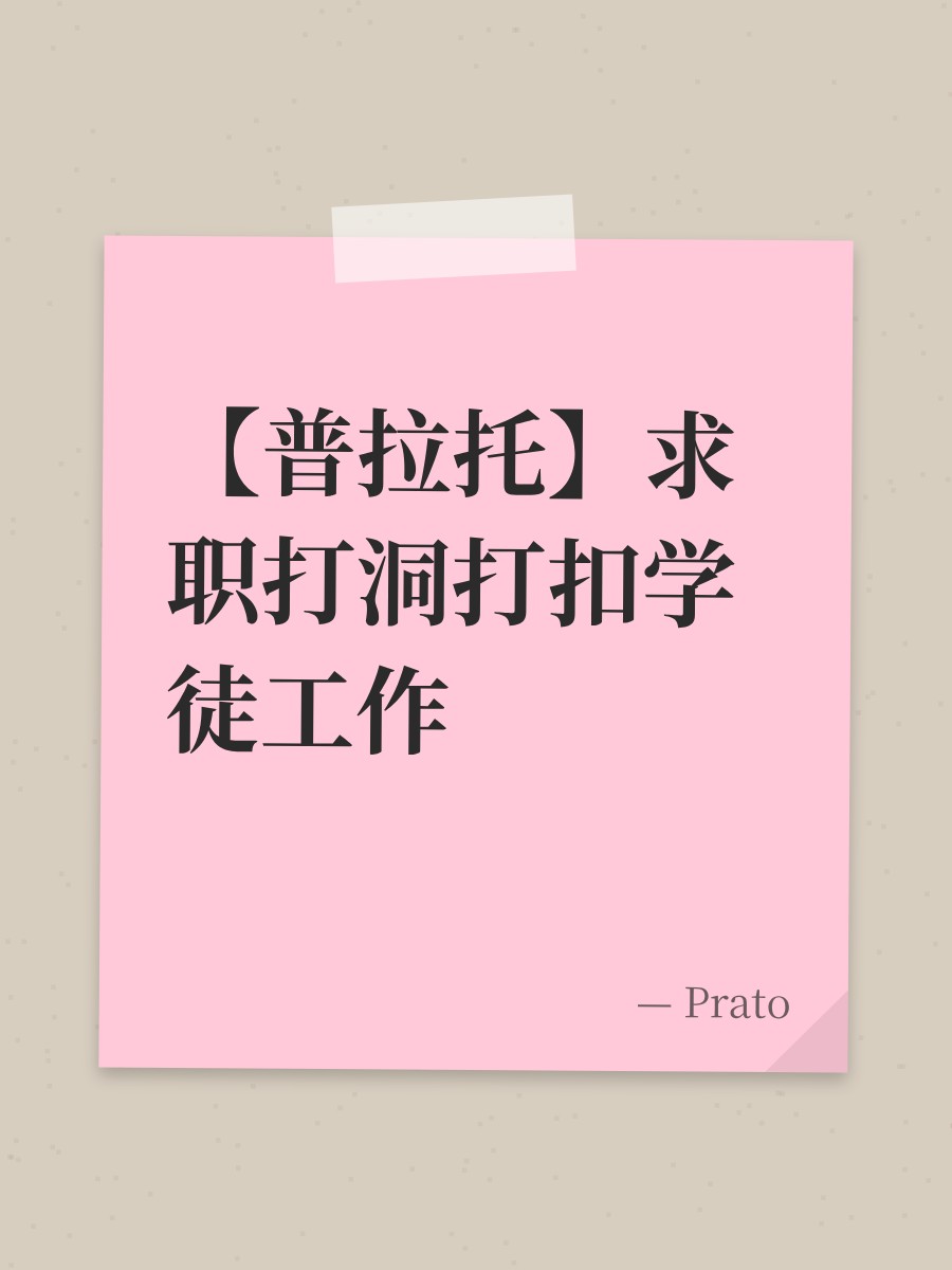 【普拉托】求职打洞打扣学徒工作
