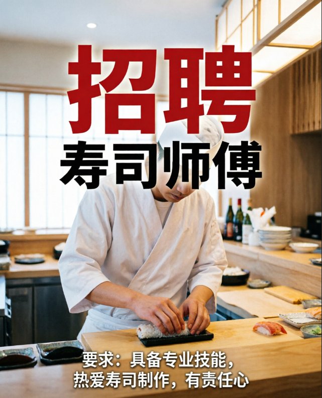 【弗赖堡（Freiburg）】高薪诚聘经验丰富的寿司师傅（自助餐厅）