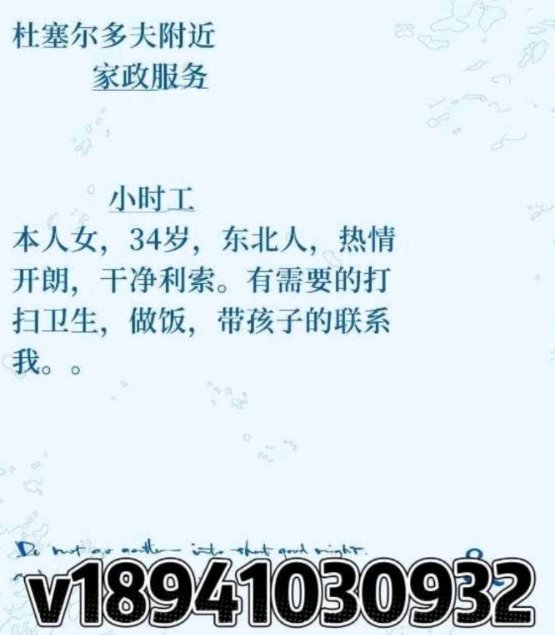 【杜塞尔多夫附近】求职家政小时工（兼职）